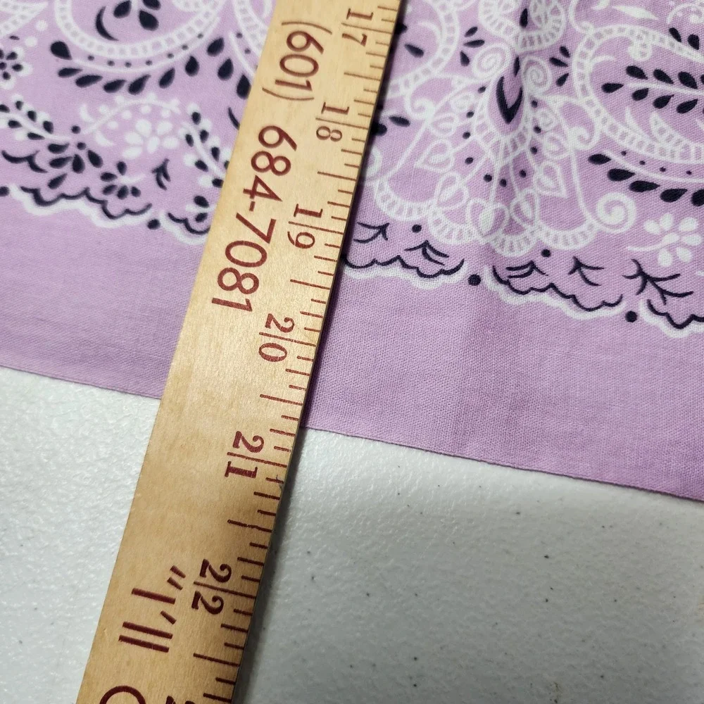 Vintage Lavender Paisley Bandana All Cotton Made in USA RN13960 Purple Scarf
